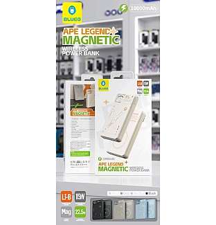 پاور بانک بلو مغناطیسی Blueo APE Legend Magnetic Wireless Power Bank 10000Mah